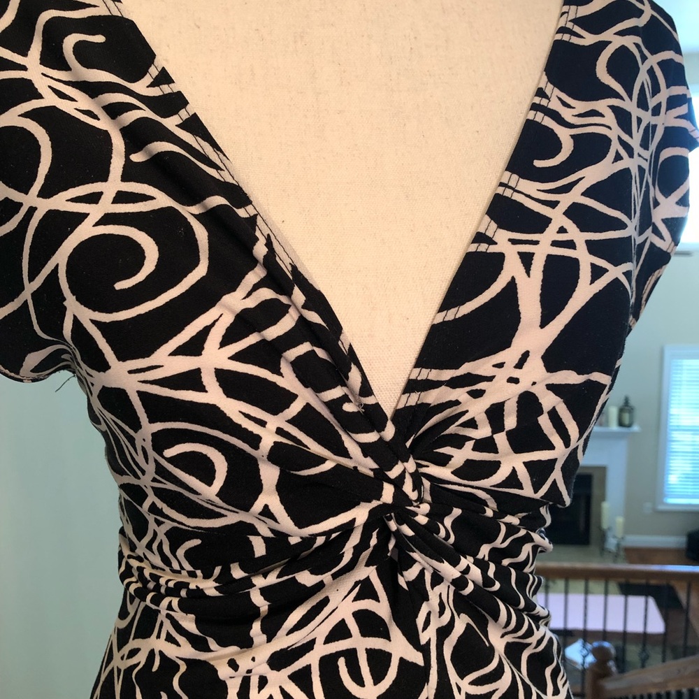 Tiana B. Black and White Swirl Dress